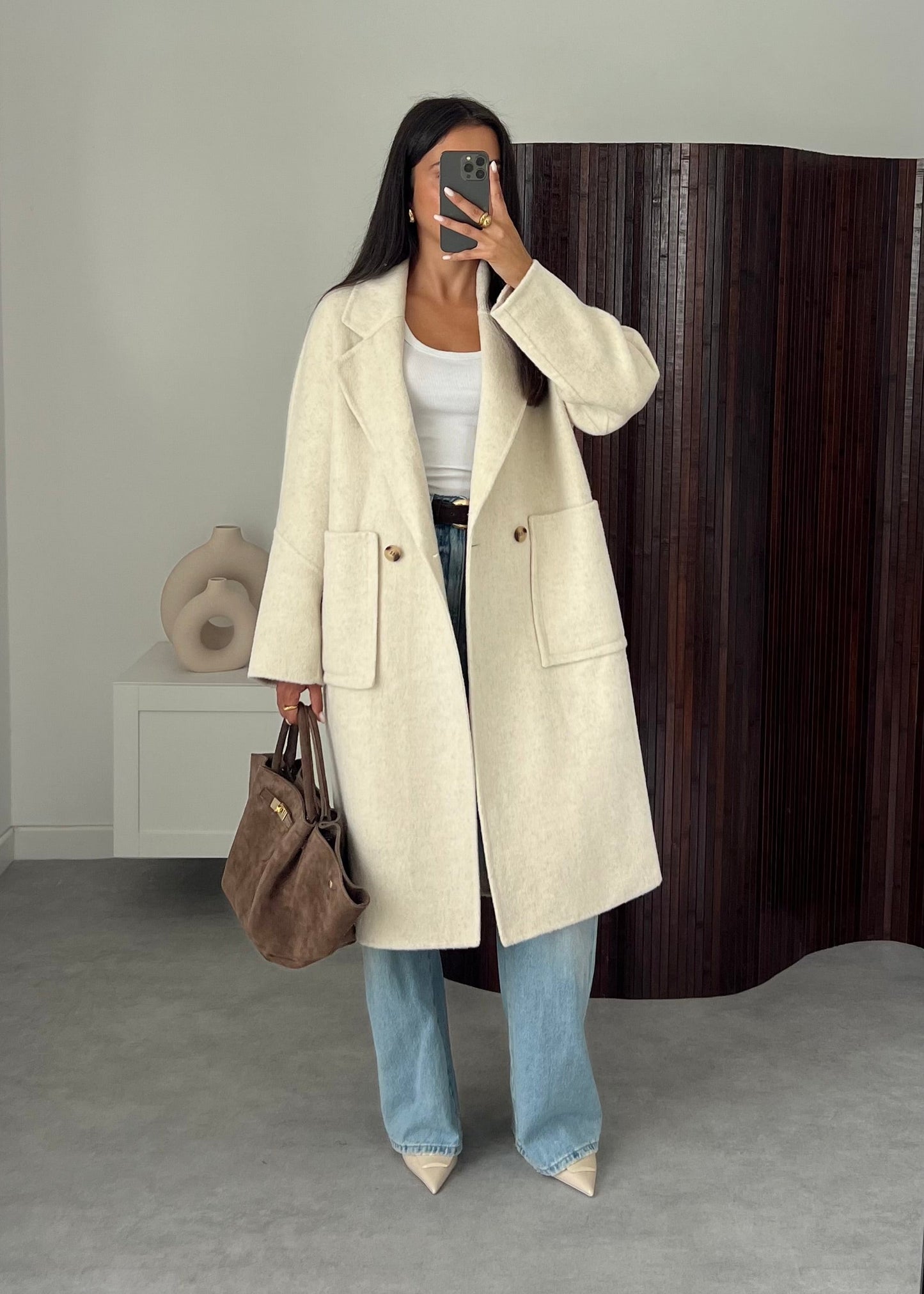 MANTEAU LAINE CRÈME