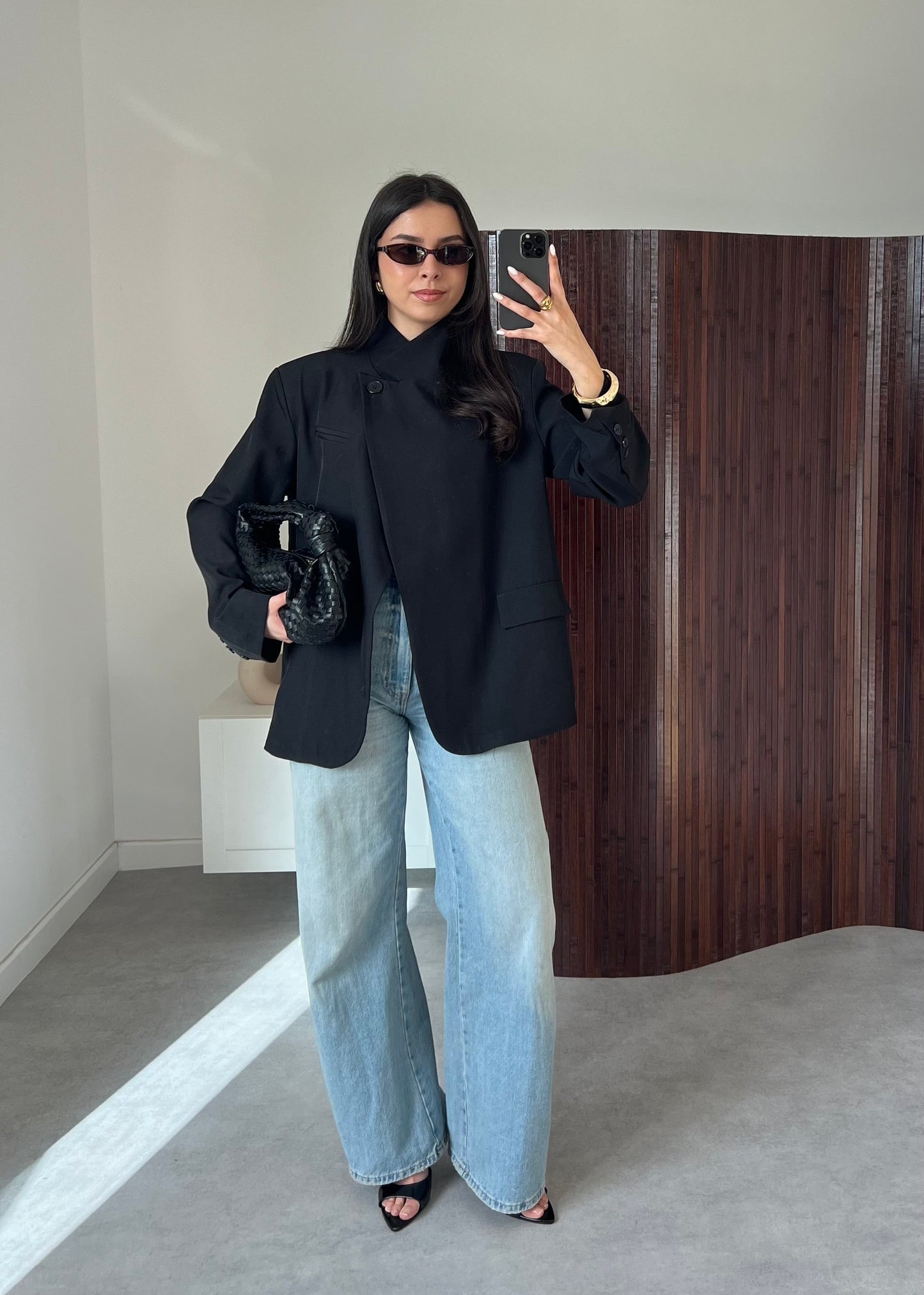 BLAZER COL CROISÉ NOIR