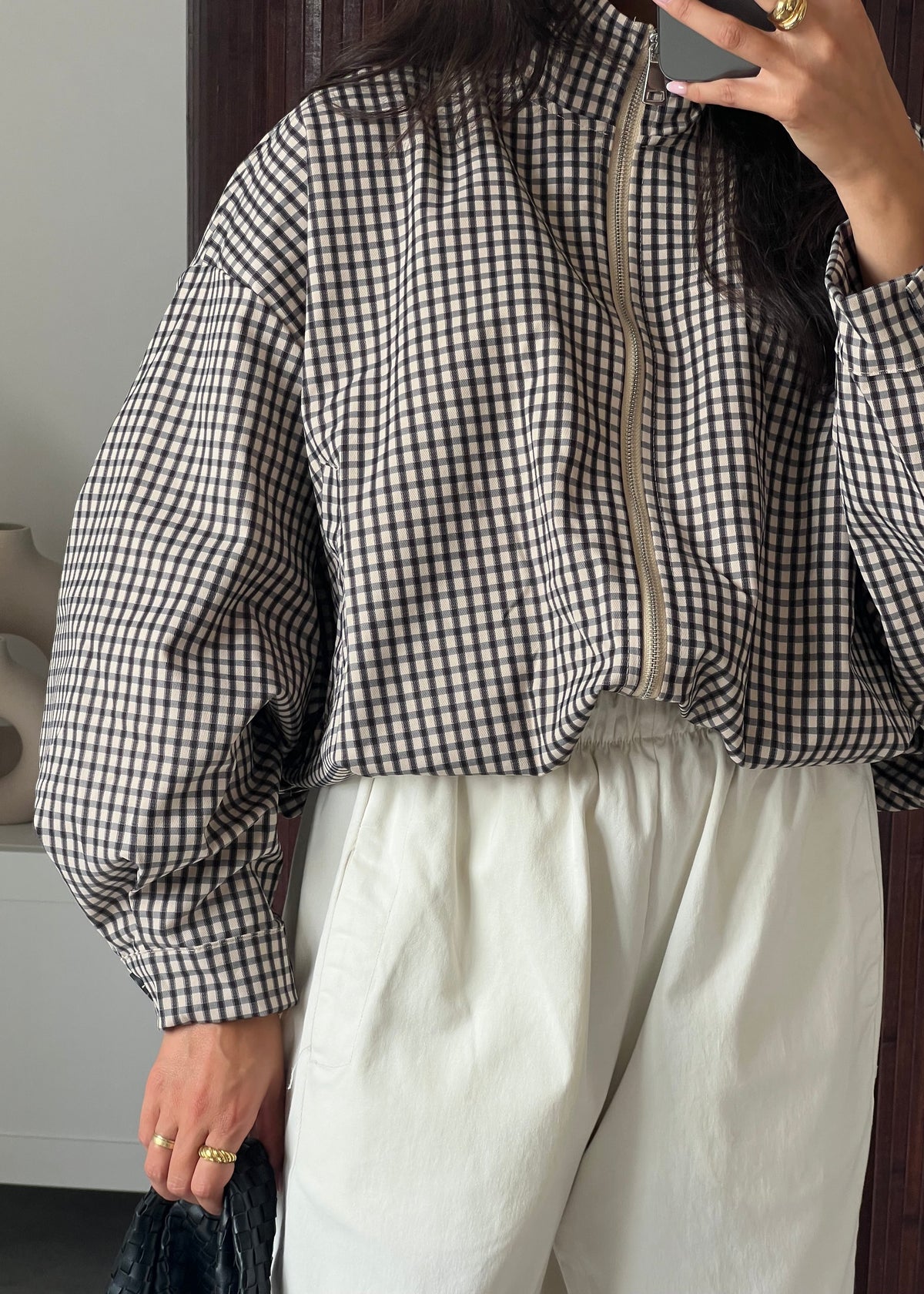 VESTE CARREAUX NOIR