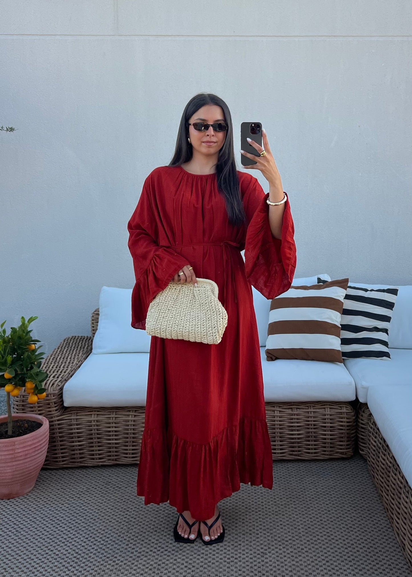 ROBE FLUIDE BRIQUE