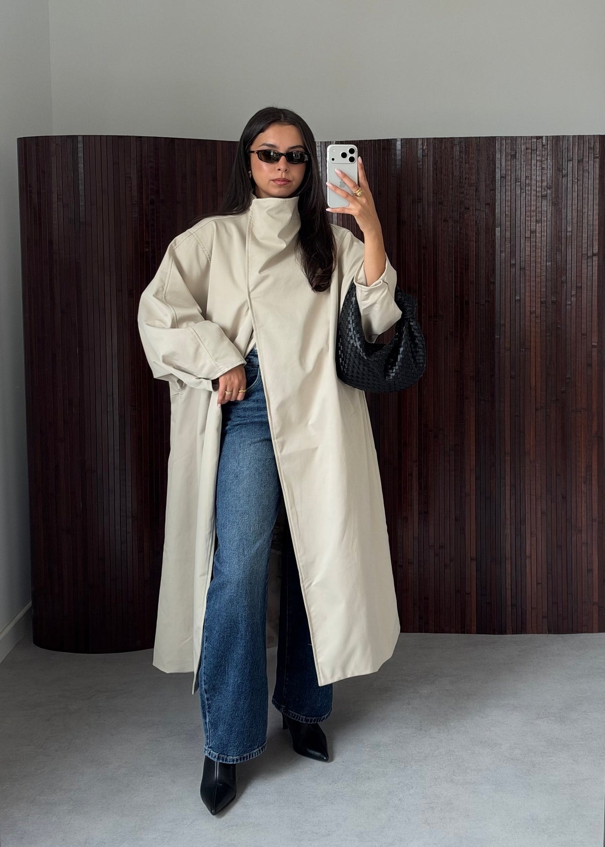 TRENCH COL MONTANT BEIGE CLAIR
