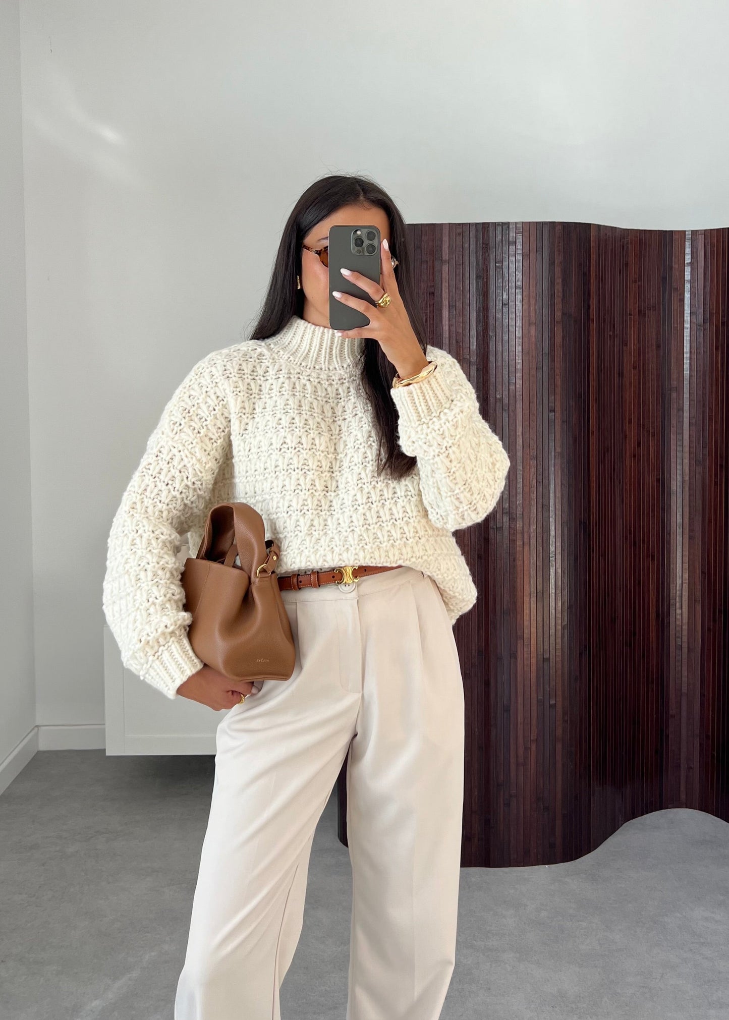 PULL GROSSE MAILLE CRÈME