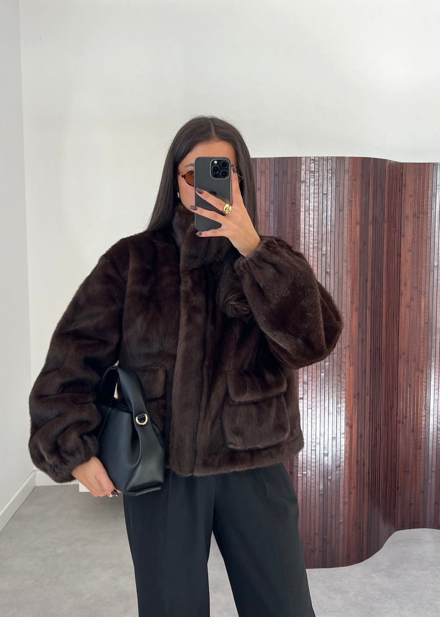 FAUSSE FOURRURE MARRON