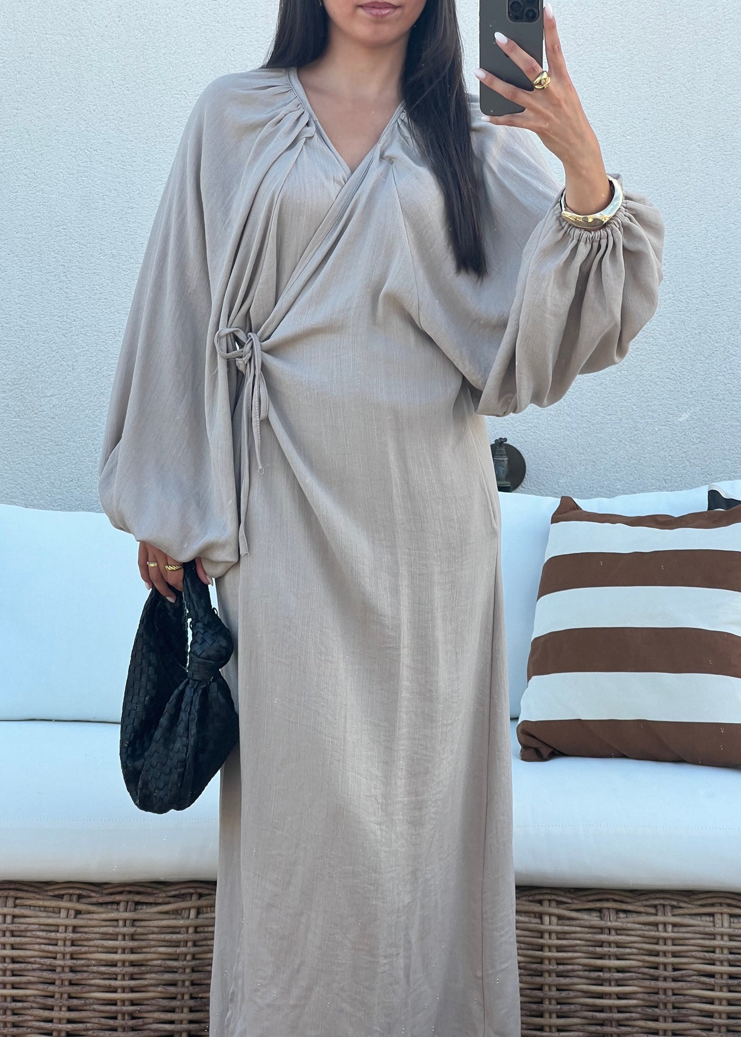 ROBE À NOUER GREIGE