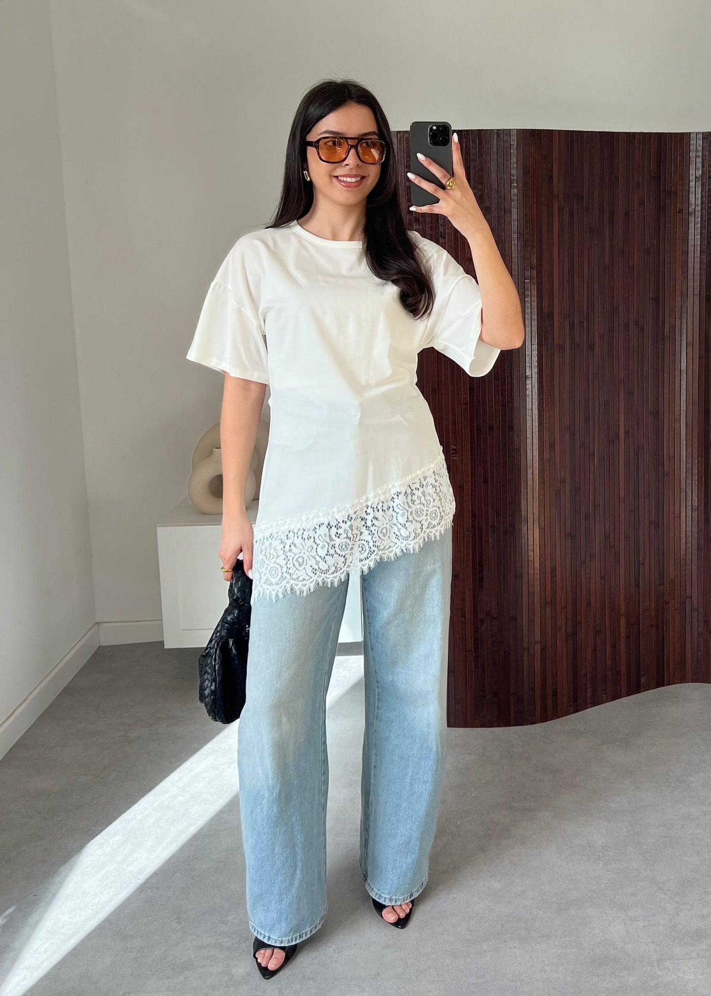 T-SHIRT DENTELLE BLANC