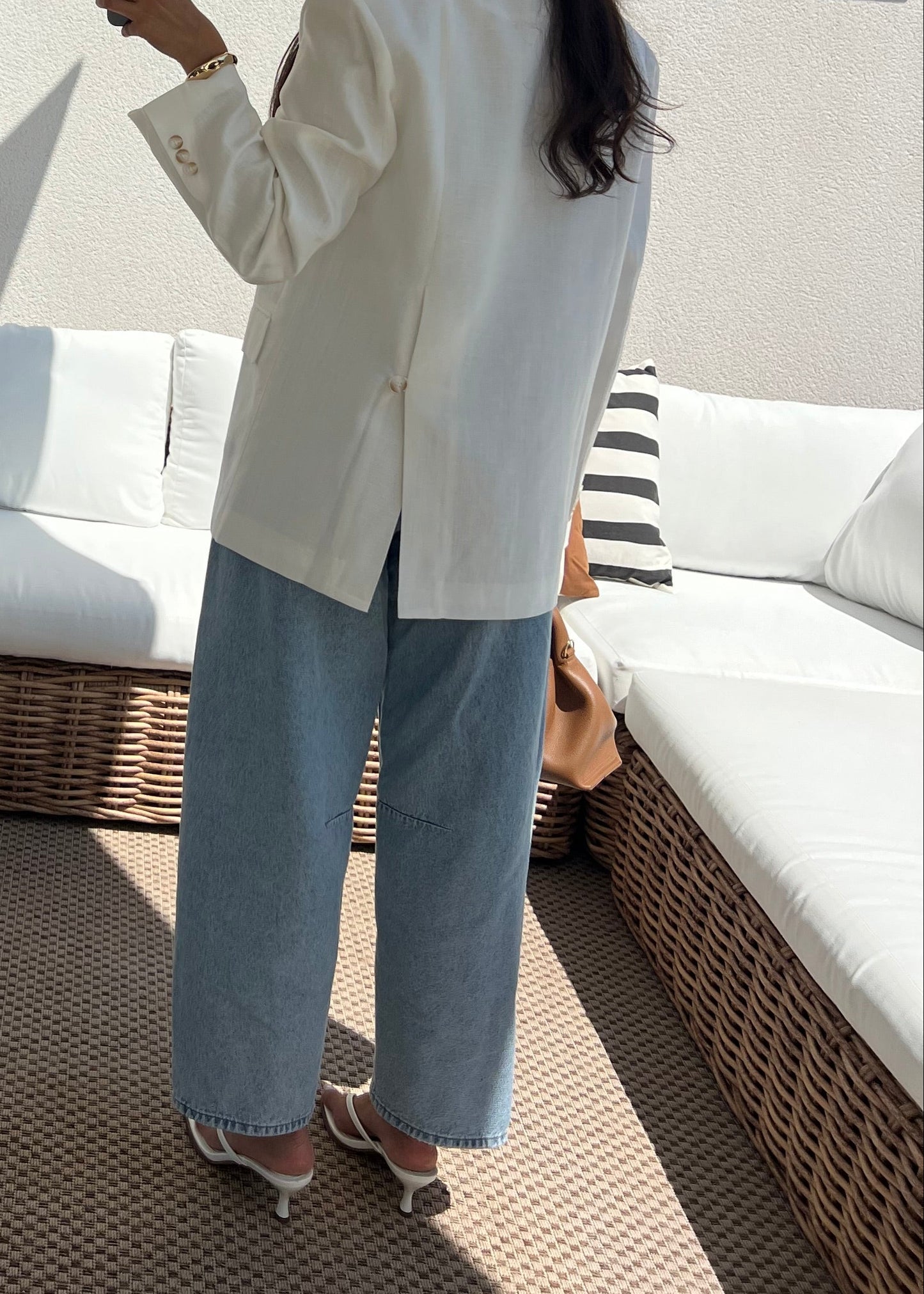 BLAZER LIN BLANC
