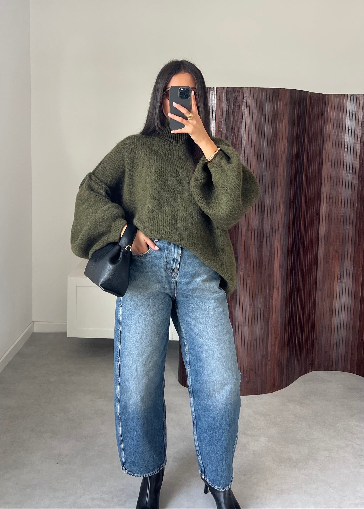 PULL COUTURE VERT KAKI