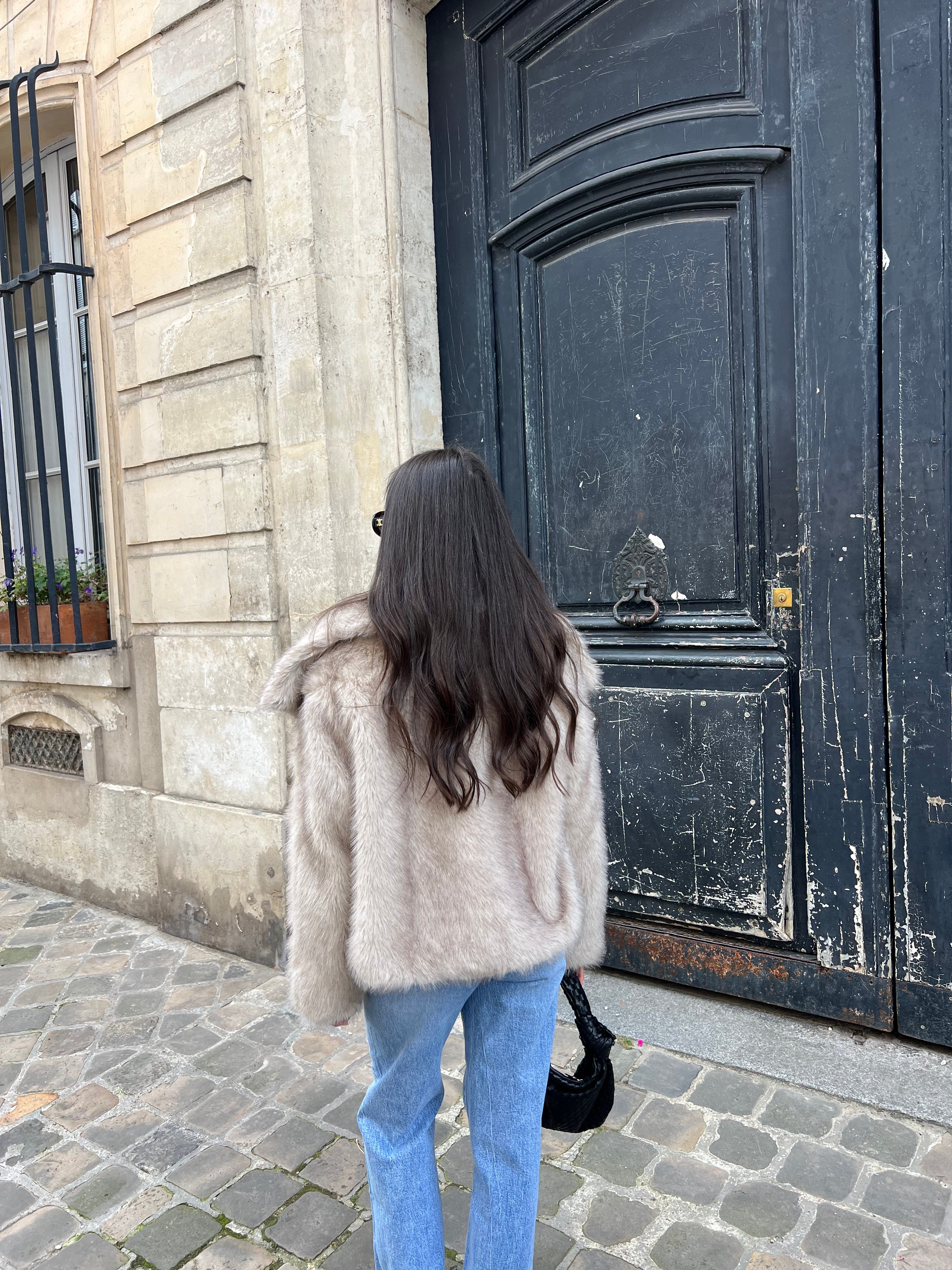 MANTEAU FOURRURE VEGAN BEIGE garfey