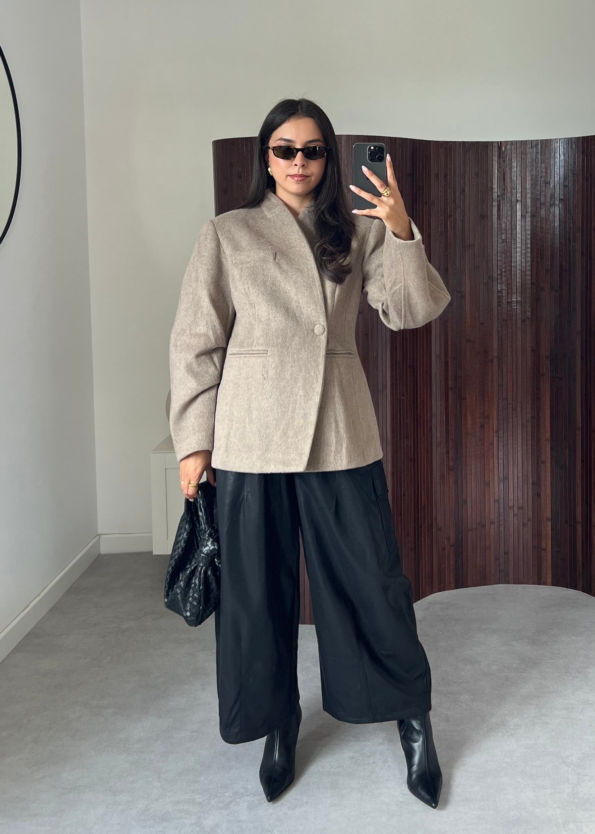 BLAZER MANTEAU LAINE TAUPE