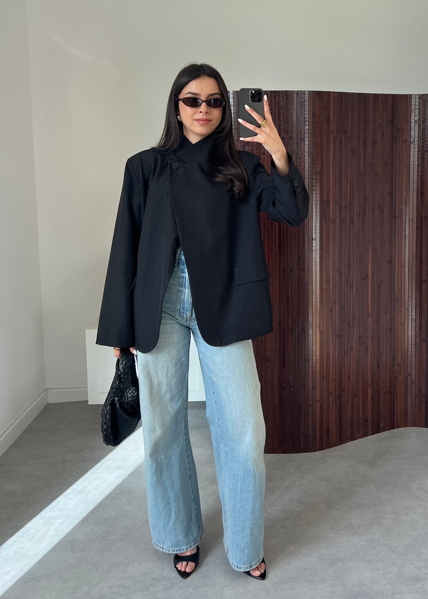BLAZER COL CROISÉ NOIR