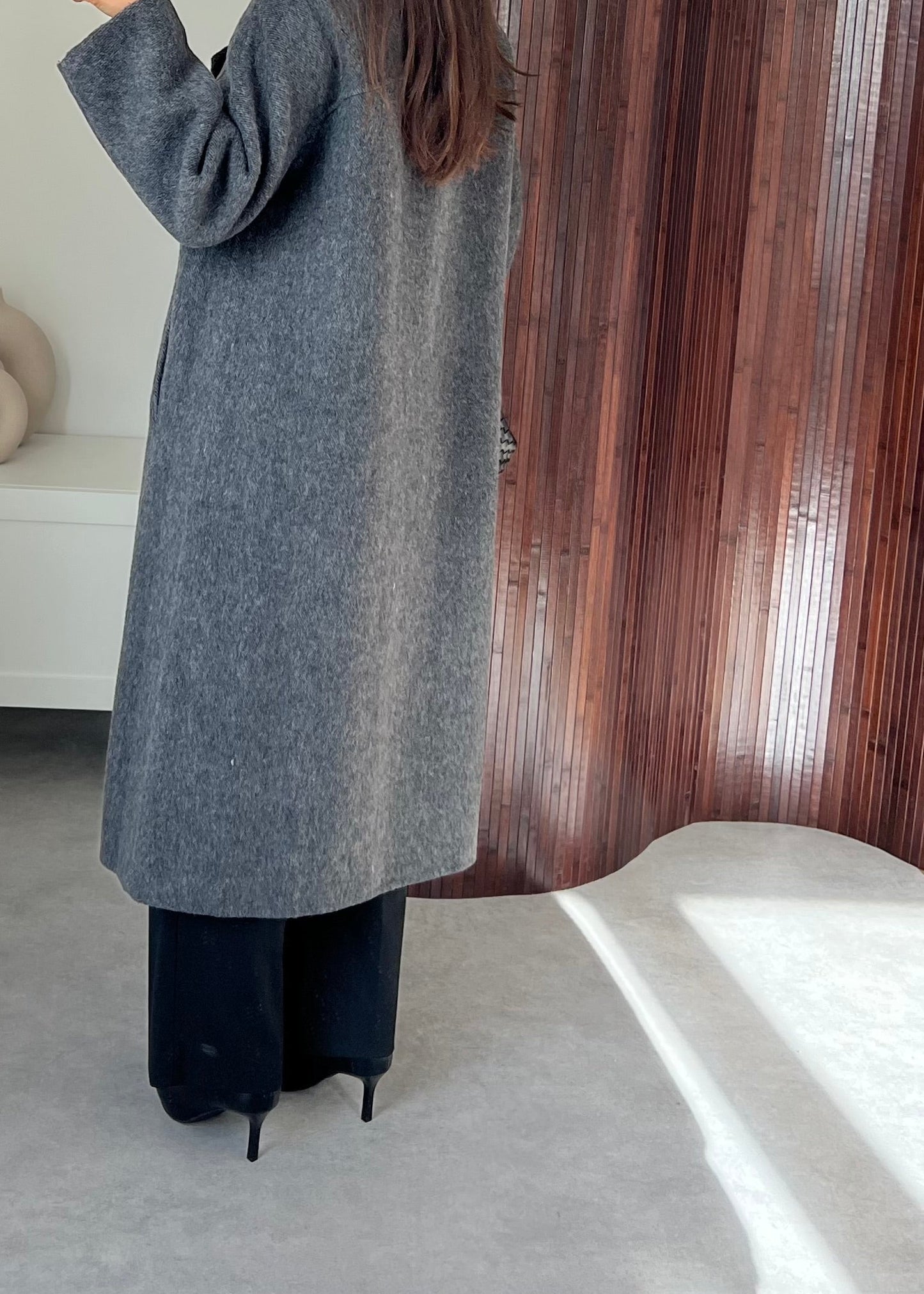 MANTEAU LAINE GRIS