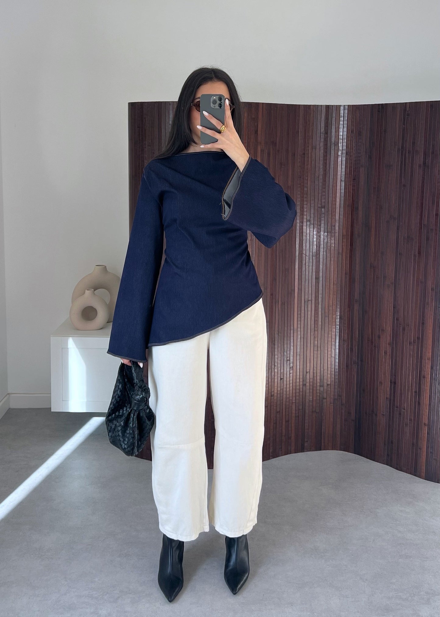 TOP JEANS ASYMÉTRIQUE