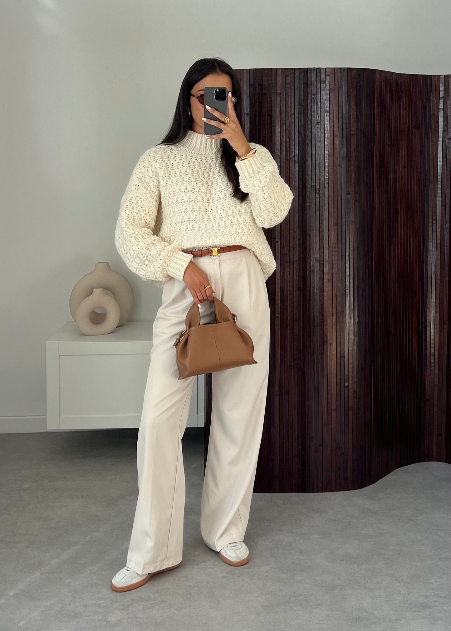 PULL GROSSE MAILLE CRÈME