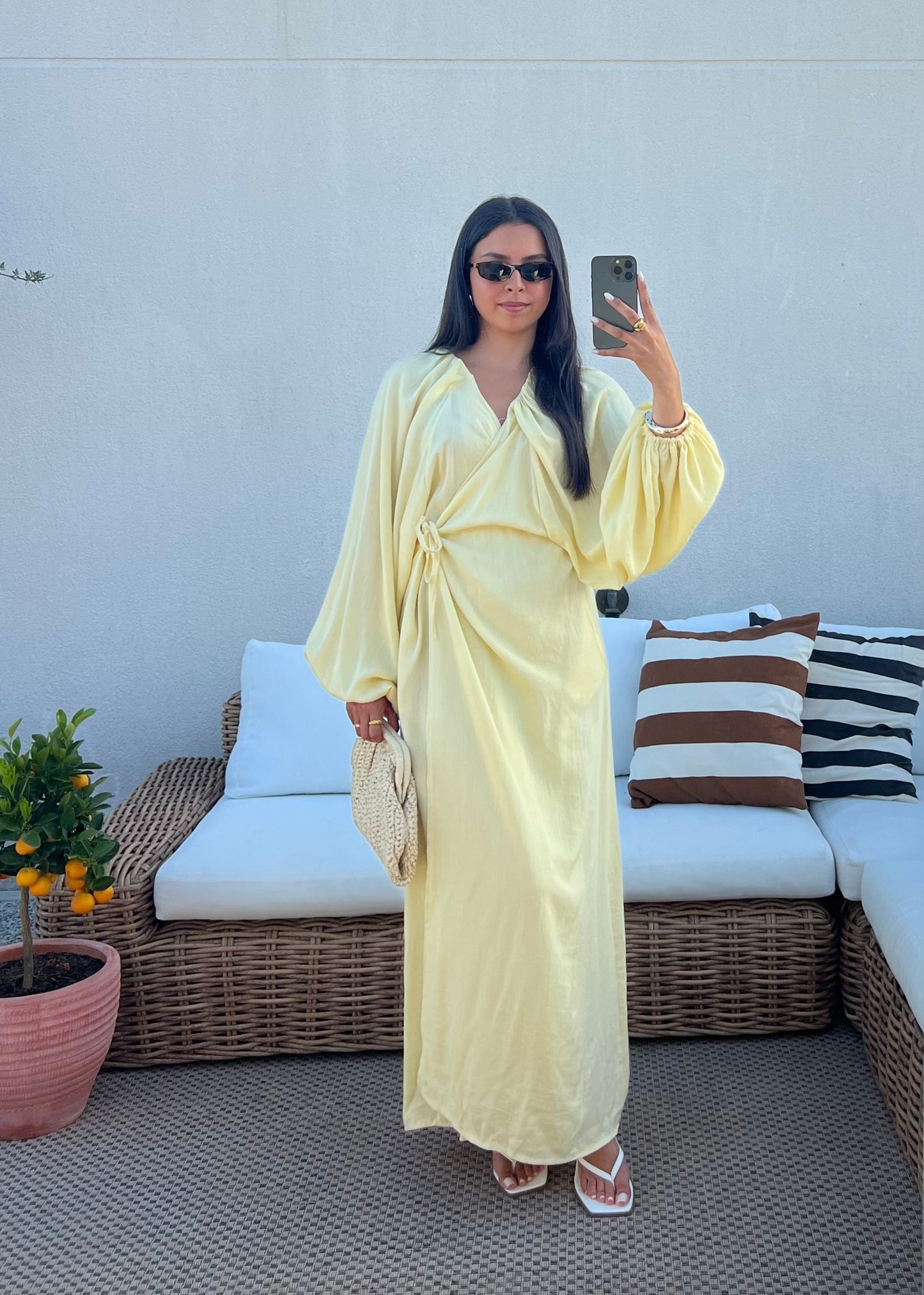 ROBE À NOUER JAUNE