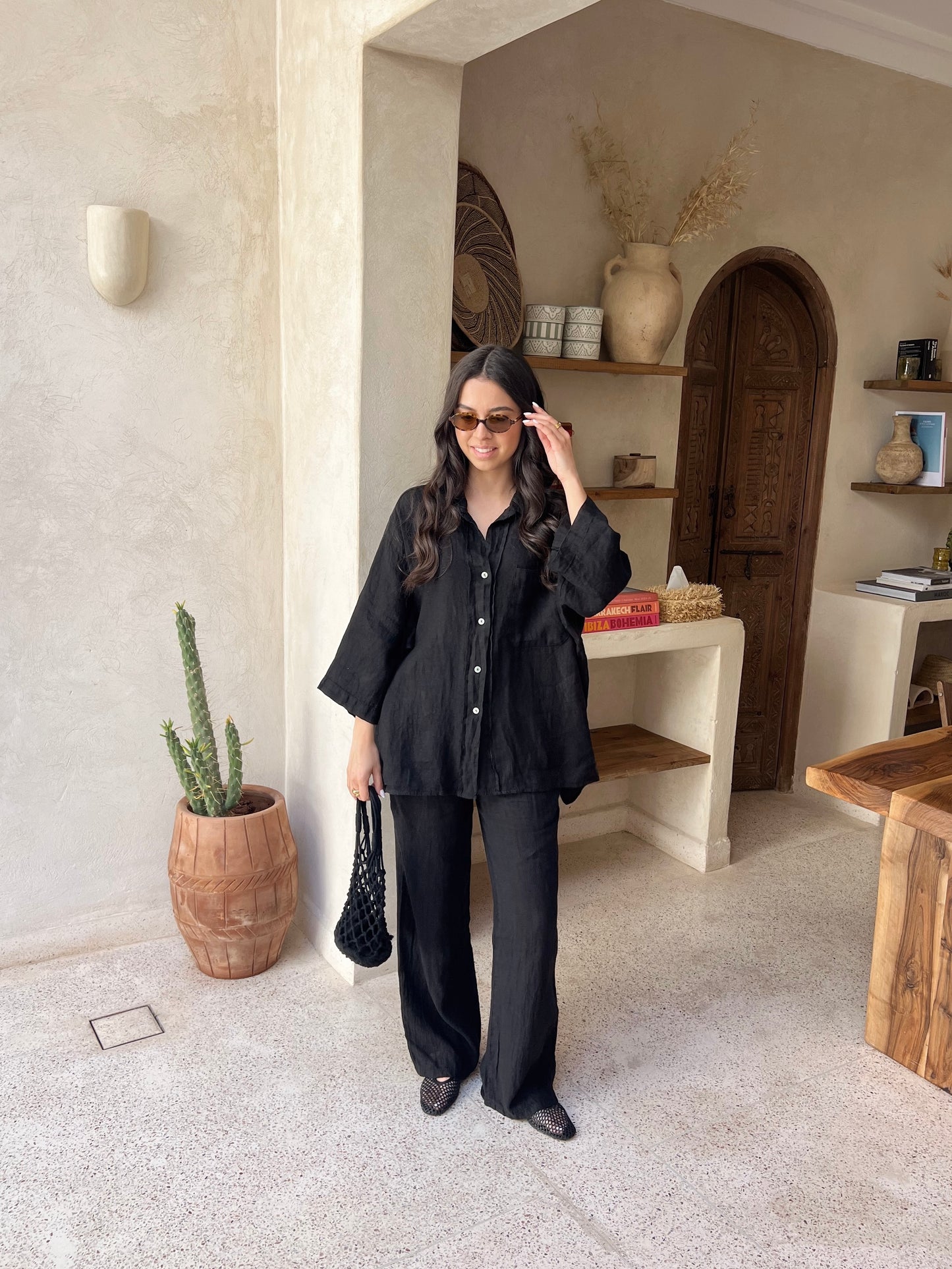 BLACK LINEN SUPERIOR SET