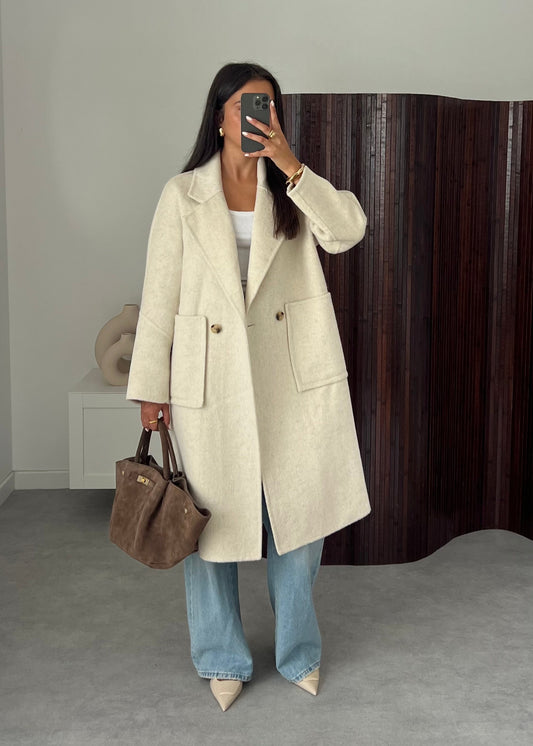 MANTEAU LAINE CRÈME