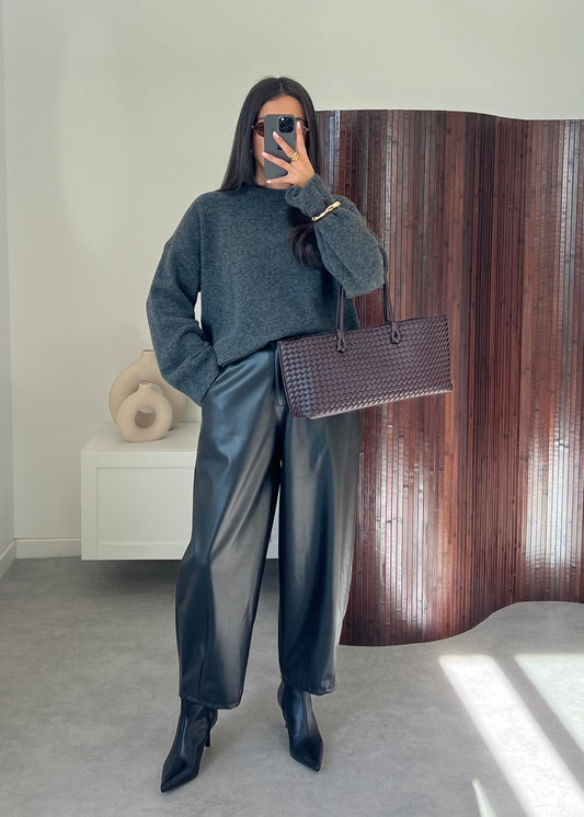 PANTALON SIMILI NOIR BALLON